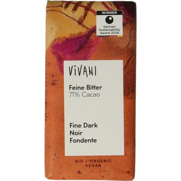 Vivani Chocolade minibars puur 71% bio (12,5 Gram)