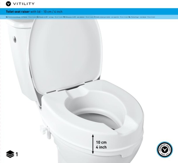 Vitility Toiletverhoger met deksel (1 Stuks)