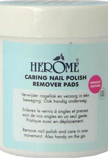 Herome Nagellak remover pads caring (100 Stuks)