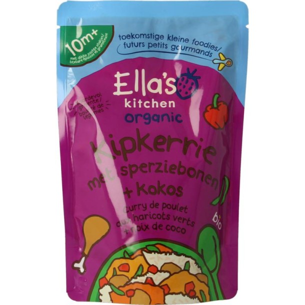 Ella's Kitchen Kipkerrie sperzieboon kokos 10+ maanden bio (190 Gram)