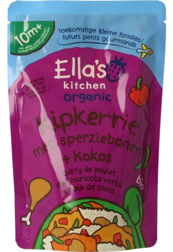 Ella's Kitchen Kipkerrie sperzieboon kokos 10+ maanden bio (190 Gram)