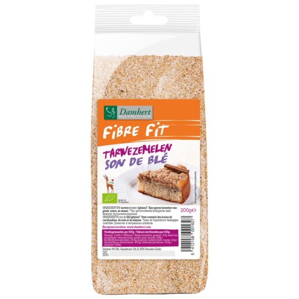 Damhert Fibre fit tarwezemelen bio (200 Gram)