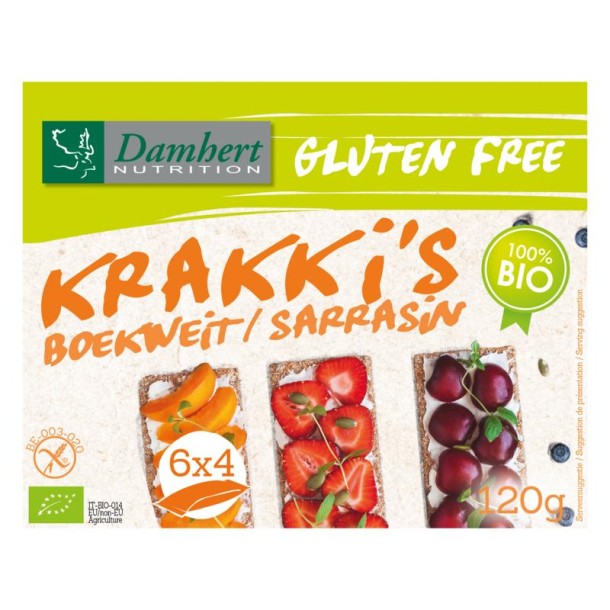 Damhert Boekweit krakki s glutenvrij bio (100 Gram)