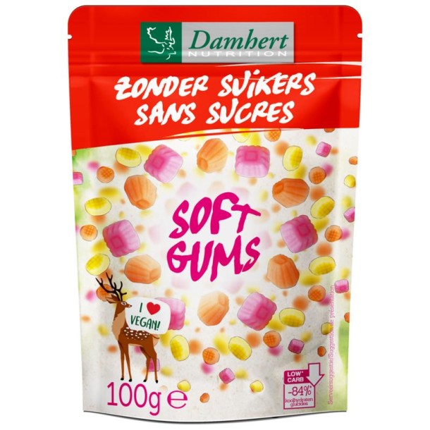 Damhert Soft gums vegan zonder suiker (100 Gram)