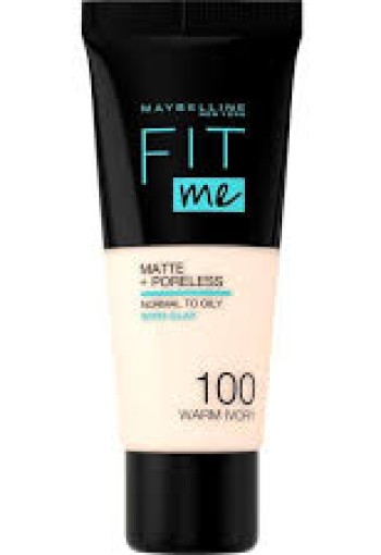 Maybelline New York Fit Me Matte + Poreless Foundation 100 Warm Ivory 30 ML