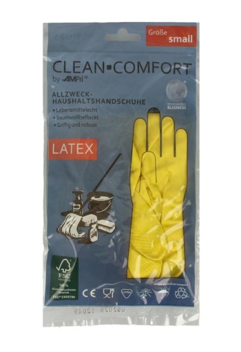 Clean-Comfort Huishoudhandschoen geel maat S (1 Paar)