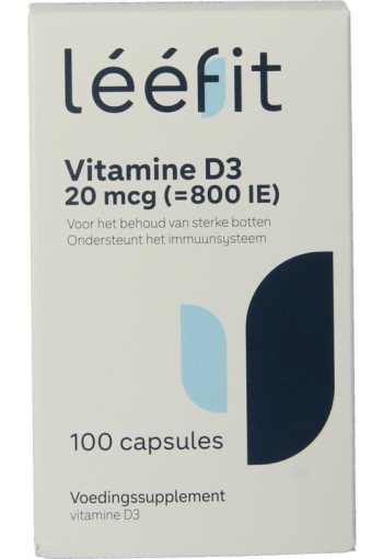 Leefit Vitamine D3 20mcg (100 Softgels)