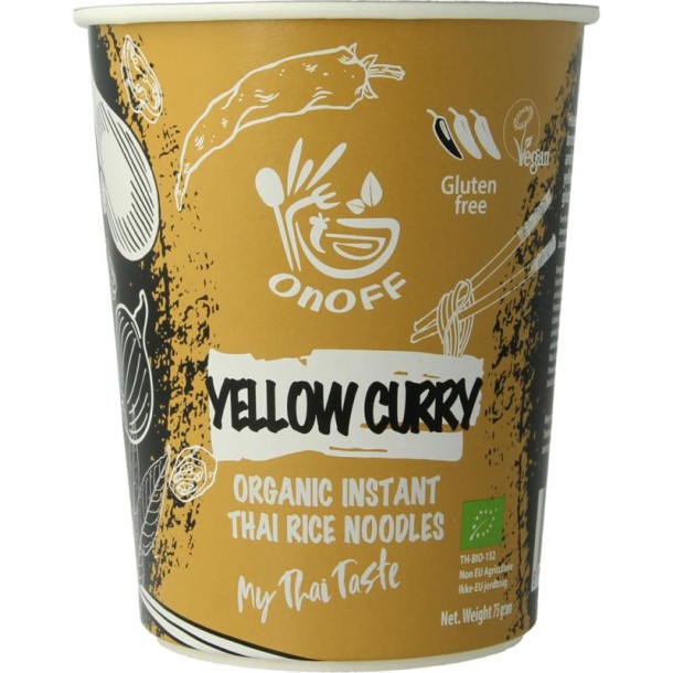 Onoff Instant noodlesoup yellow curry bio (75 Gram)