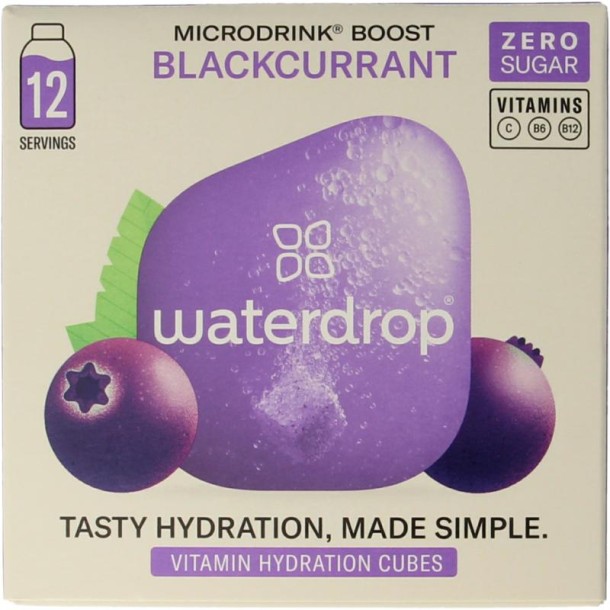 Waterdrop Microdrink boost blackcurrant bruistabletten (12 Stuks)