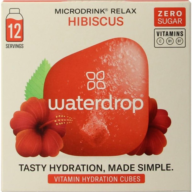 Waterdrop Microdrink relax hibiscus bruistabletten (12 Stuks)