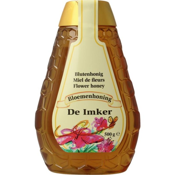 De Imker Bloemenhoning knijpfles (500 Gram)