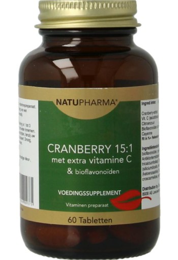 Natupharma Cranberry 15:1 met vitamine C & bioflavonoiden (60 Tabletten)