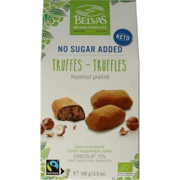 Belvas Hazelnoot praline truffels bio (100 Gram)