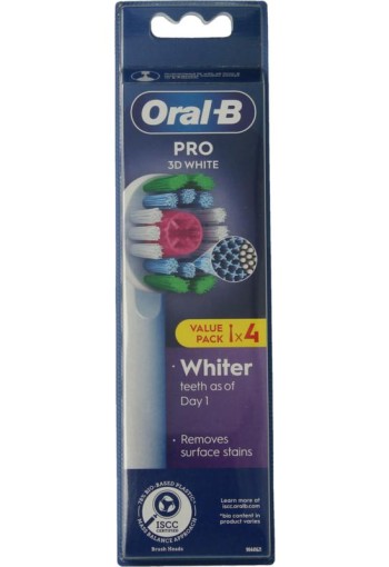 Oral B Opzetborstel 3D white (4 Stuks)