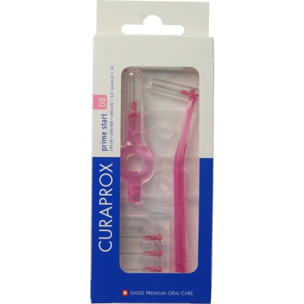 Curaprox Prime start rager 08 roze 3.2 mm (5 Stuks)