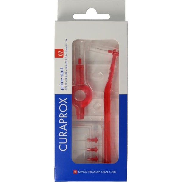 Curaprox Prime start rager 07 rood 2.5 mm (5 Stuks)