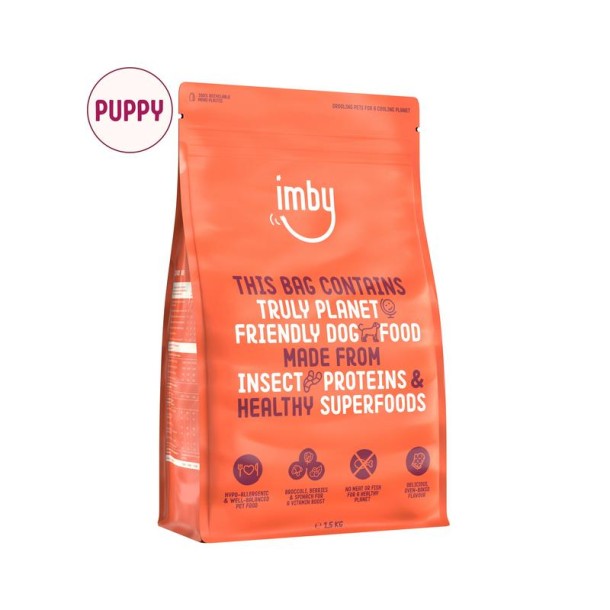 Imby Pet Food Hondenbrokken insecteneiwit puppy 1-12mnd (1500 Gram)