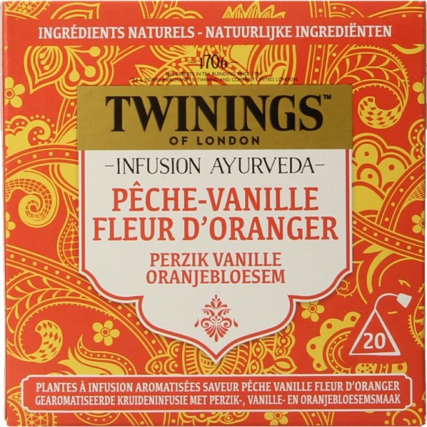 Twinings Ayurveda vanilla perzik oranjebloesem (20 Stuks)