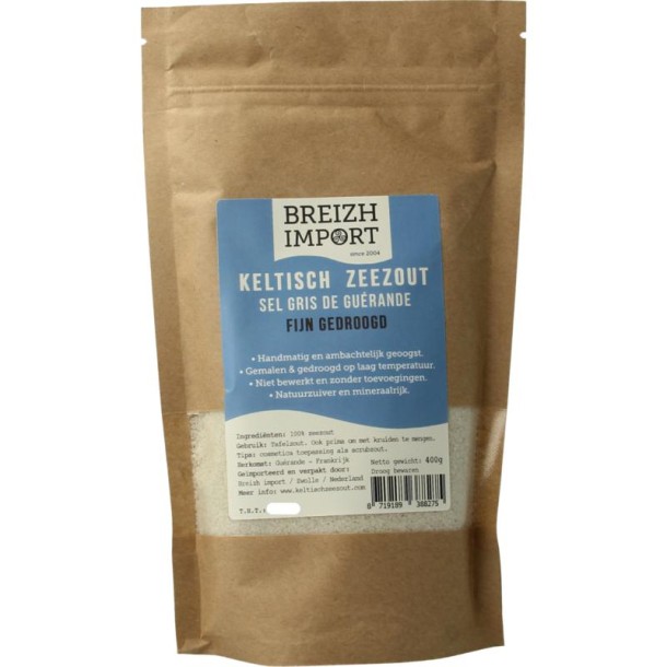 Breizh Import Fijn keltisch zeezout (400 Gram)