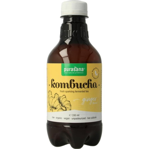 Purasana Kombucha gember vegan bio (330 Milliliter)