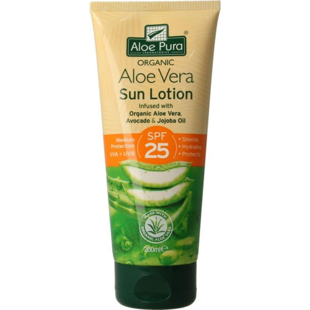 Optima Aloe pura organic aloe vera zonnelotion SPF25 (200 Milliliter)