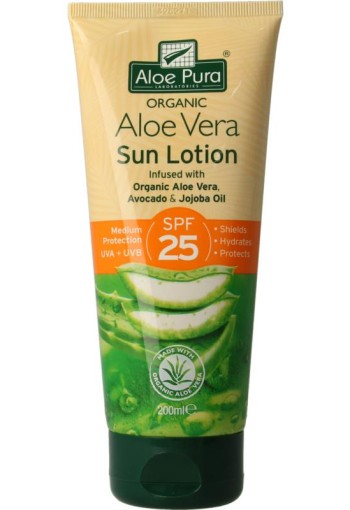 Optima Aloe pura organic aloe vera zonnelotion SPF25 (200 Milliliter)