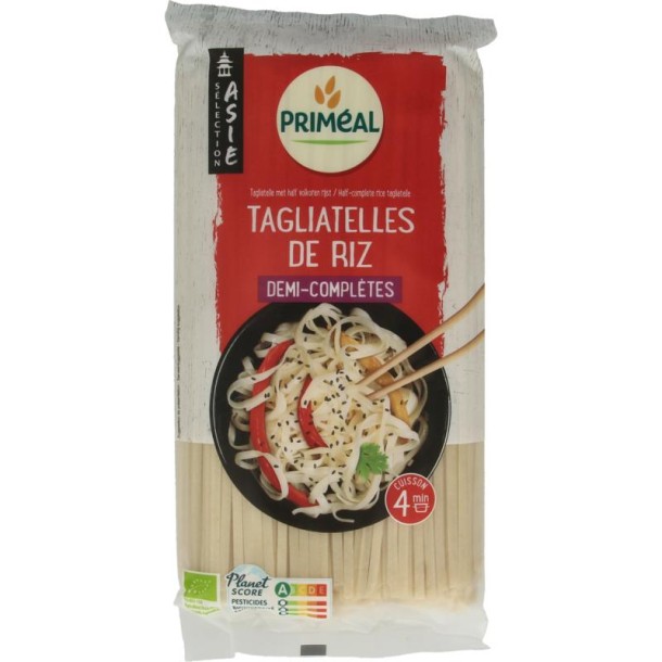 Primeal Rijstnoedels van halfvolkoren rijst bio (400 Gram)