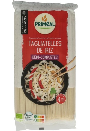 Primeal Rijstnoedels van halfvolkoren rijst bio (400 Gram)