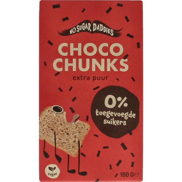 No Sugar Daddies Choco chunks extra puur bio (180 Gram)