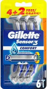 Gillette Sensor 3 comfort wegwerpmesjes (6 Stuks)