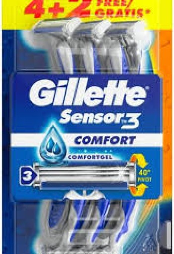 Gillette Sensor 3 comfort wegwerpmesjes (6 Stuks)