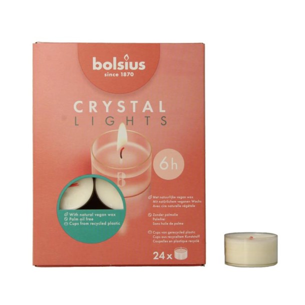 Bolsius Crystal Lights 6 uur doos (24 Stuks)