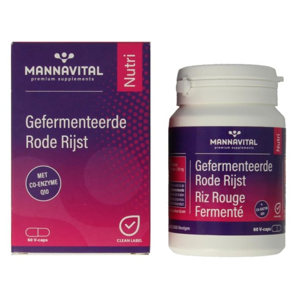 Mannavital Gefermenteerde rode rijst (60 Vegetarische capsules)