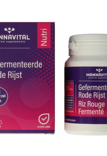 Mannavital Gefermenteerde rode rijst (60 Vegetarische capsules)