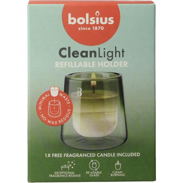 Bolsius Clean Light geur navulling gardenia starterkit (270 Gram)