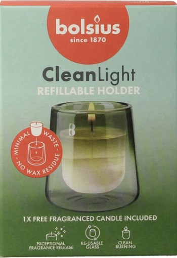 Bolsius Clean Light geur navulling gardenia starterkit (270 Gram)