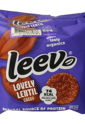 Leev Lovely lentil cakes cacao bio (60 Gram)