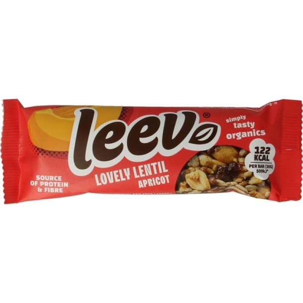 Leev Lovely lentil bar apricot bio (30 Gram)