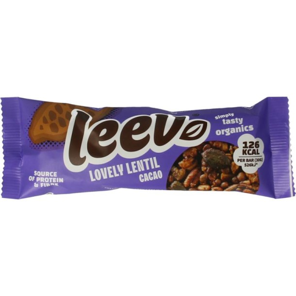 Leev Lovely lentil bar cacao bio (30 Gram)