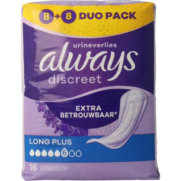 Always Discreet long+ (16 Stuks)