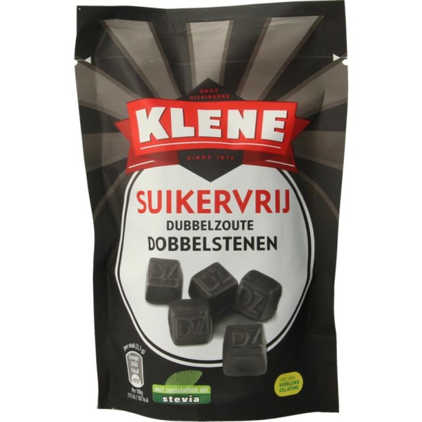 Klene Dubbelzout dobbelstenen suikervrij zakje (110 Gram)