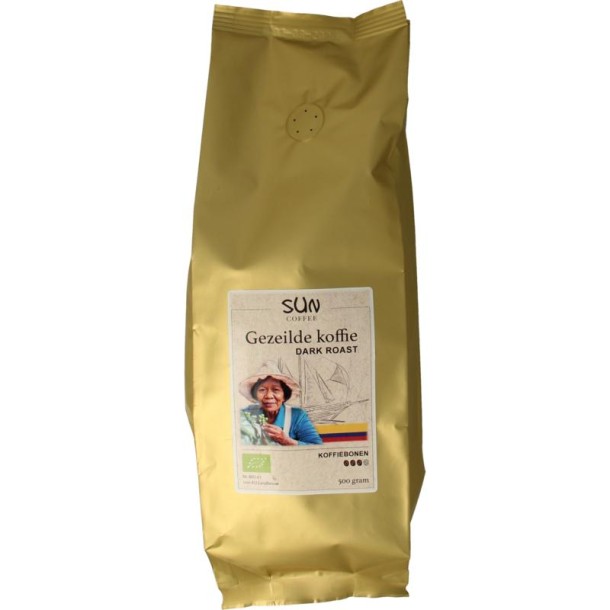 Sun Coffee Gezeilde koffiebonen dark roast bio (500 Gram)