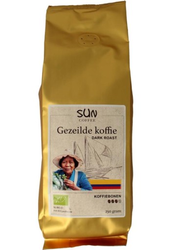 Sun Coffee Gezeilde koffiebonen dark roast bio (250 Gram)