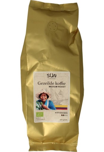 Sun Coffee Gezeilde koffiebonen medium roast bio (500 Gram)