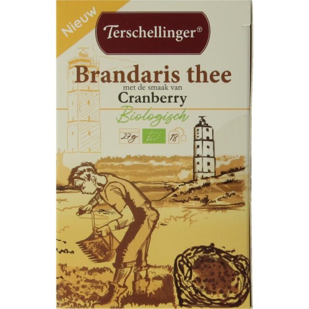 Terschellinger Zwarte thee cranberry bio (18 Zakjes)