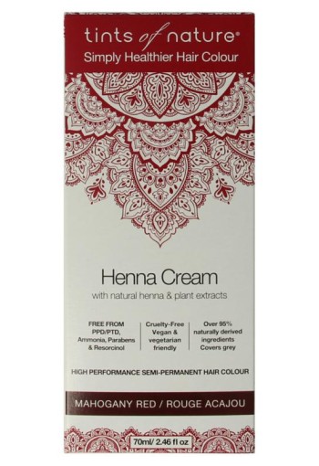 Tints Of Nature Henna cream mahogany red semi permanent (70 Milliliter)