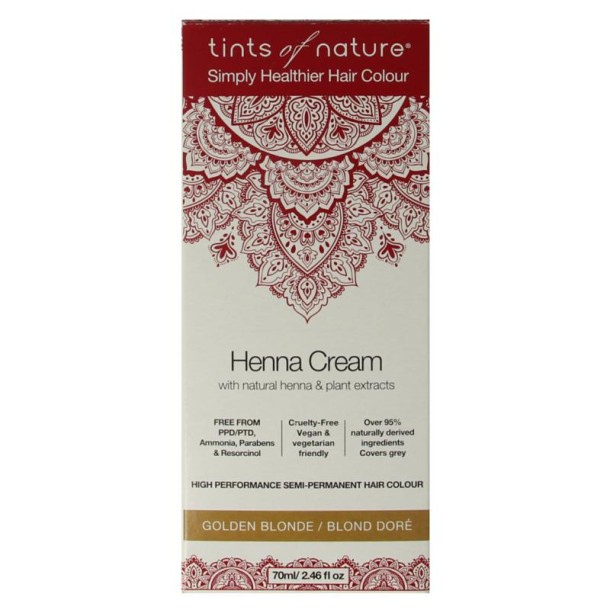 Tints Of Nature Henna cream golden blond semi permanent (70 Milliliter)