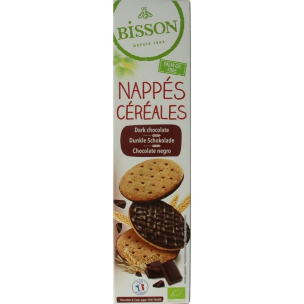 Bisson Pure chocolade frosted granenkoekjes bio (140 Gram)