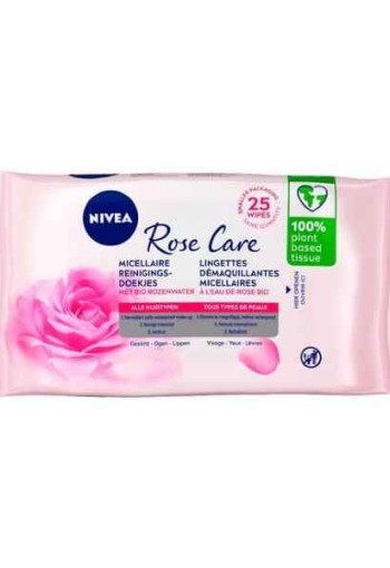 Nivea Rose Care Reinigingsdoekjes 25 stuks