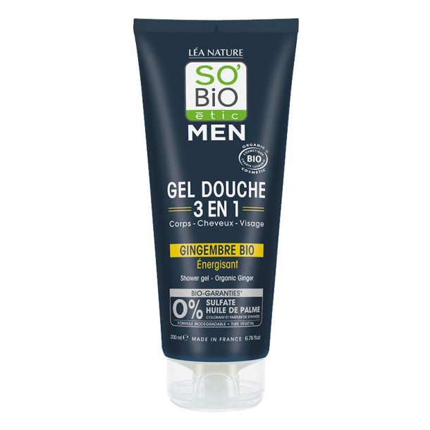 So Bio Etic Showergel for men 3-in-1 ginger (200 Milliliter)